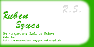 ruben szucs business card